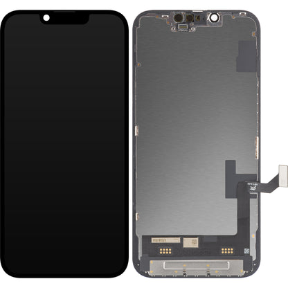 JK Pantalla táctil para Apple iPhone 14, con marco, versión OLED, negro 