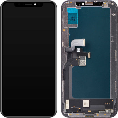 Pantalla táctil JK para Apple iPhone XS, con marco, versión LCD In-Cell, negro