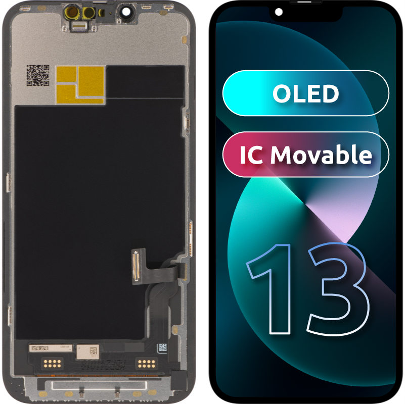 JK Pantalla Táctil para Apple iPhone 13, con Marco, OLED IC Versión Móvil, Negro 