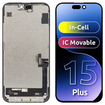 JK Pantalla Táctil para Apple iPhone 15 Plus, con Marco, Versión LCD In-Cell, Negro 