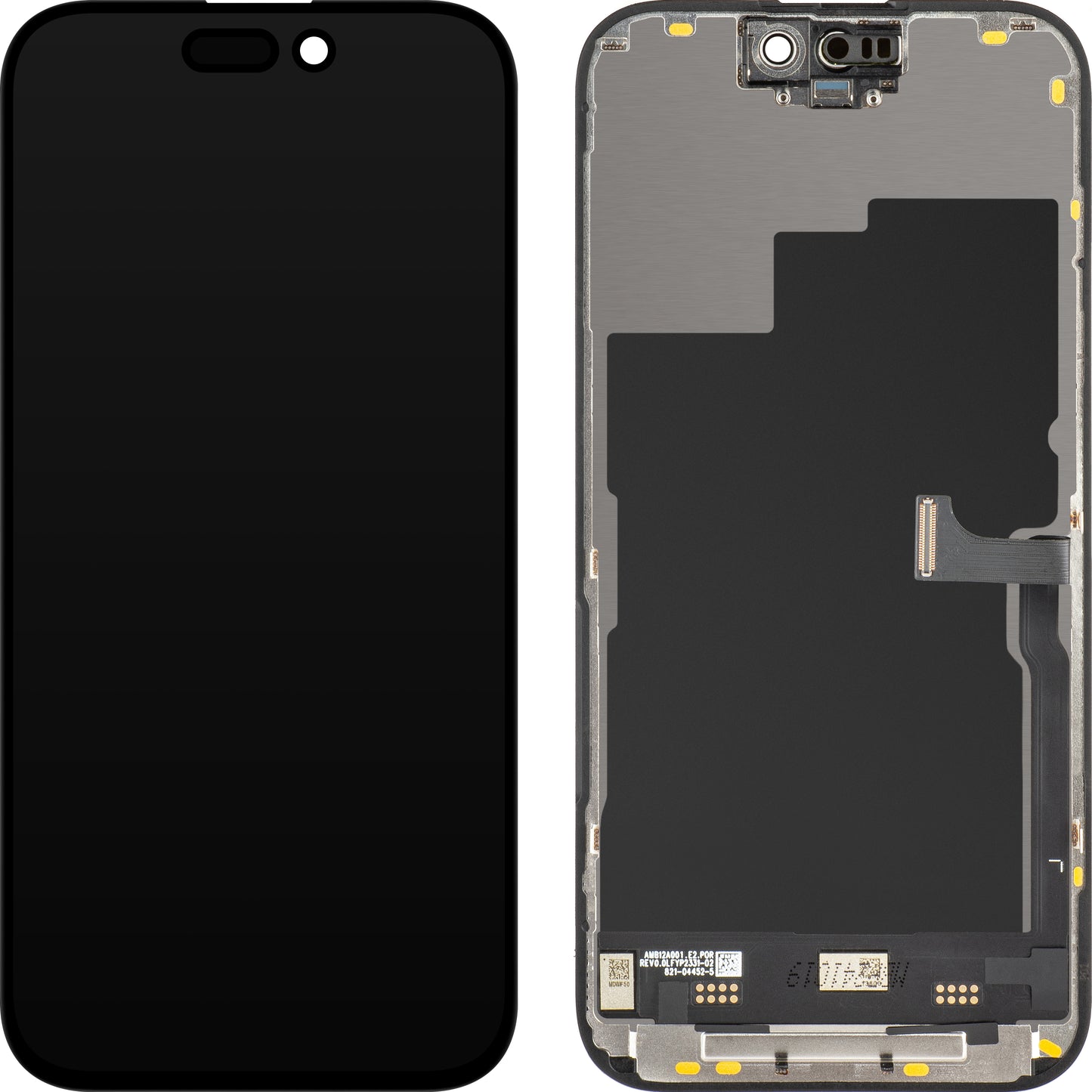 Pantalla con Touchscreen JK para Apple iPhone 15 Pro, con Marco, Versión LCD In-Cell IC Movable, Negro