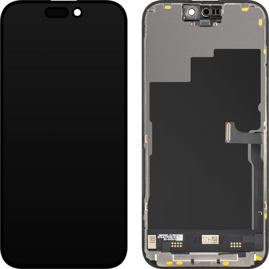 Pantalla con Touchscreen JK para Apple iPhone 15 Pro, con Marco, Versión LCD In-Cell IC Movable, Negro