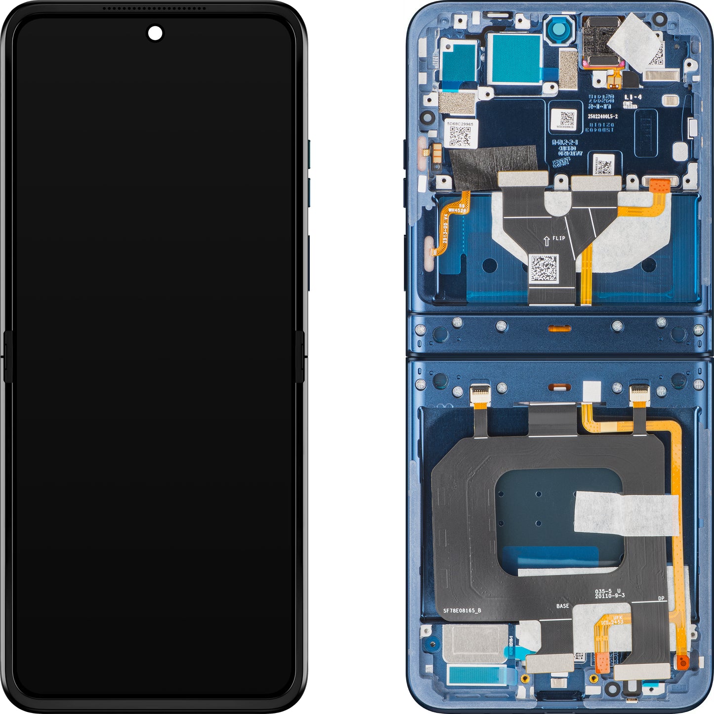 Display con Pantalla Táctil Motorola Razr 2025 / Razr 60, con Marco, Sub Inner, Azul Marino (Gibraltar Sea), Paquete de Servicio 5D68C29965