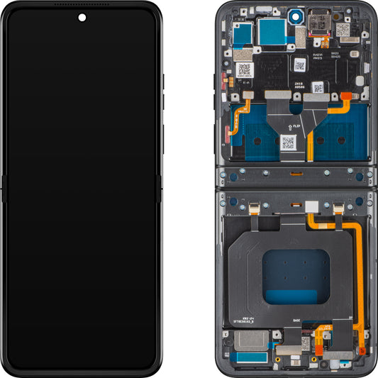 Display con Pantalla Táctil Motorola Razr 2024 / Razr 50, con Marco, Sub Inner, Gris (Steel Wool), Service Pack 5D68C24806