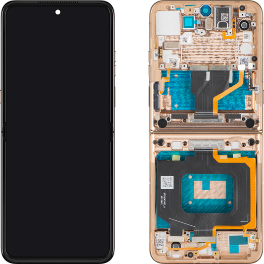Pantalla con Touchscreen Motorola Razr 60 Ultra, con Marco, Sub Inner, Beige (Mountain Trail), Paquete de Servicio 5D68C30087