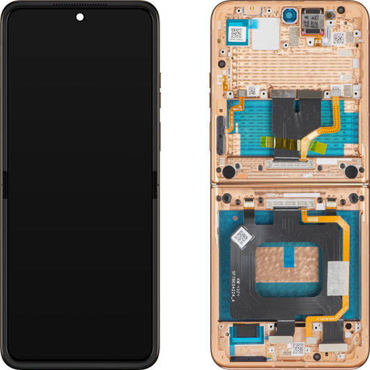 Display con Pantalla Táctil Motorola Razr+ 2025 / Razr+ 2024 / Razr 50 Ultra, con Marco, Sub Inner, Marrón (Mocha Mousse), Service Pack 5D68C29482