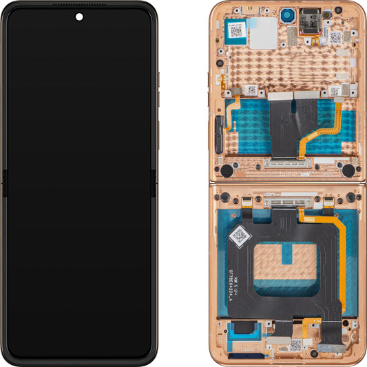 Display con Pantalla Táctil Motorola Razr+ 2025 / Razr+ 2024 / Razr 50 Ultra, con Marco, Sub Inner, Naranja (Peach Fuzz), Paquete de Servicio 5D68C24597