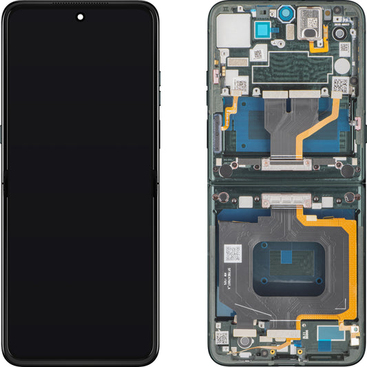 Display con Pantalla Táctil Motorola Razr 60 Ultra, con Marco, Sub Inner, Verde (Pantone Scarab), Paquete de Servicio 5D68C30088