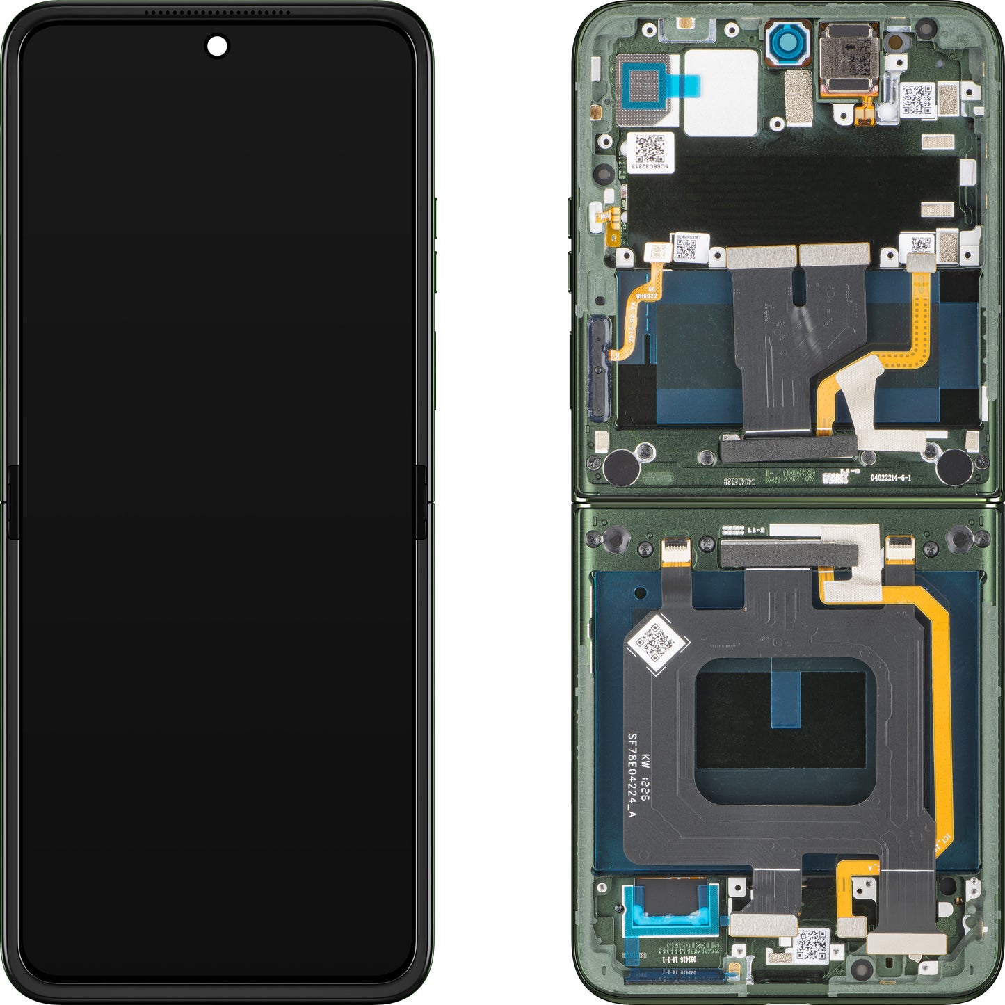 Pantalla con pantalla táctil Motorola Razr 70 Plus, con marco, sub inner, verde (Pantone Mountain View) Service Pack 5D68C32313