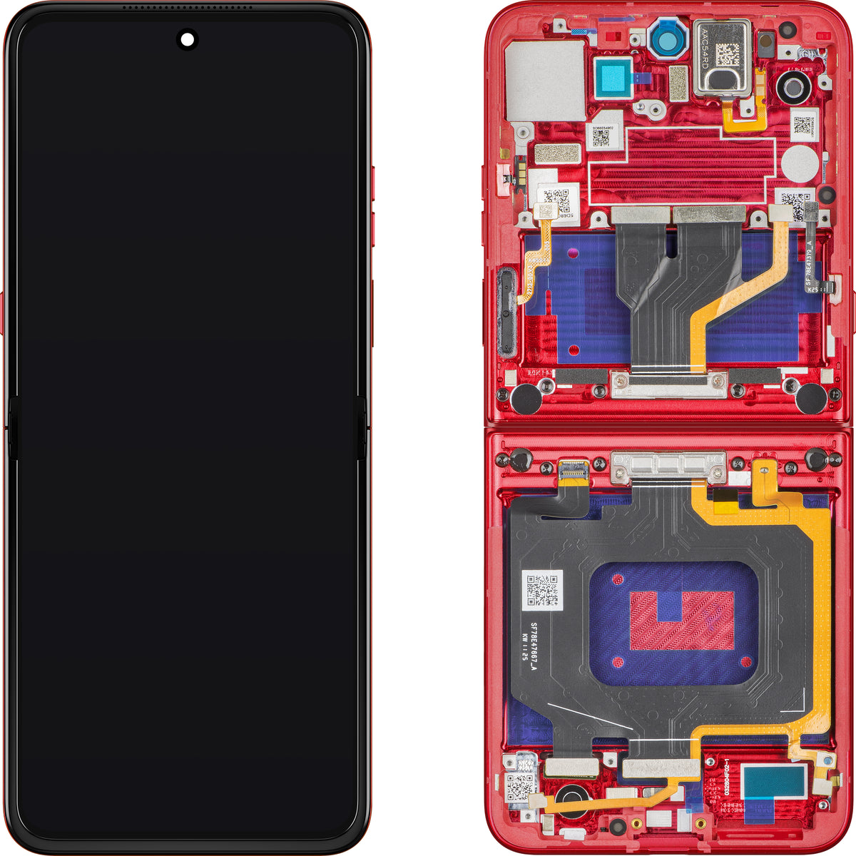 Pantalla con Touchscreen Motorola Razr 60 Ultra, con Marco, Sub Inner, Rojo (Rio Red), Paquete de Servicio 5D68C30153