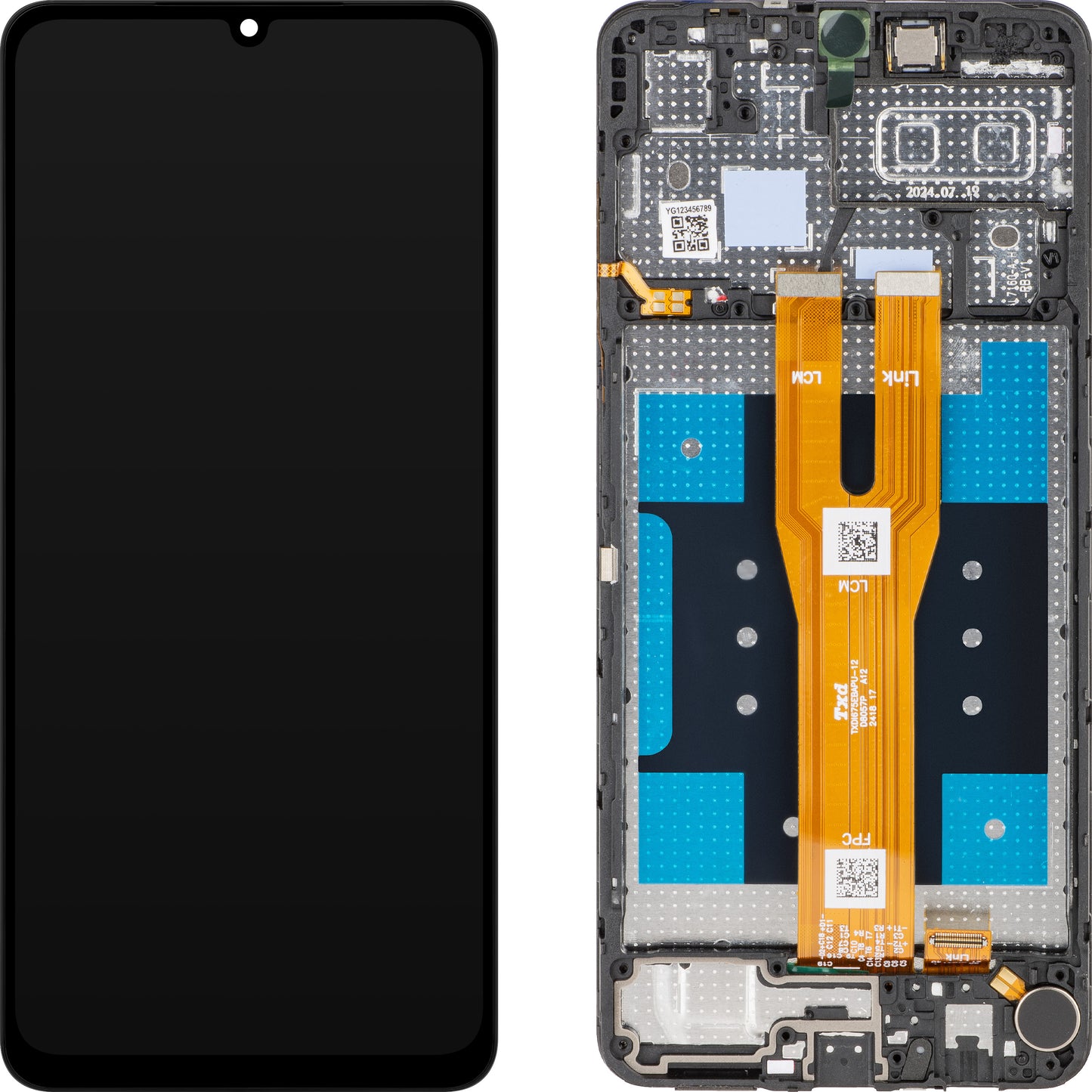 Display con Touchscreen MP compatible con Samsung Galaxy A06 A065, con Marco, Negro