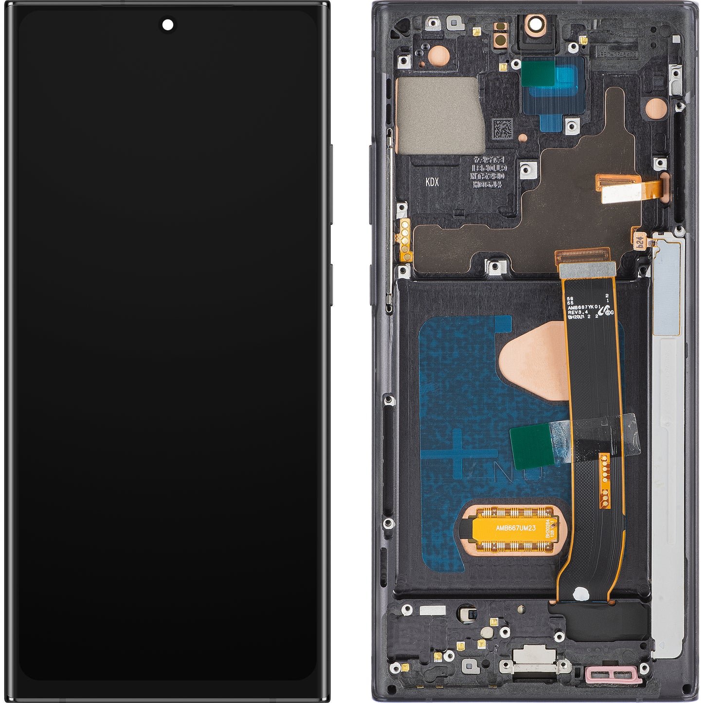 Pantalla con Touchscreen MP compatible con Samsung Galaxy Note 20 Ultra N985, con Marco, Versión OLED, Negro