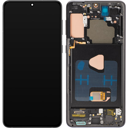 Pantalla con Touchscreen MP compatible con Samsung Galaxy S21+ 5G G996, con Marco, Versión OLED, Negro
