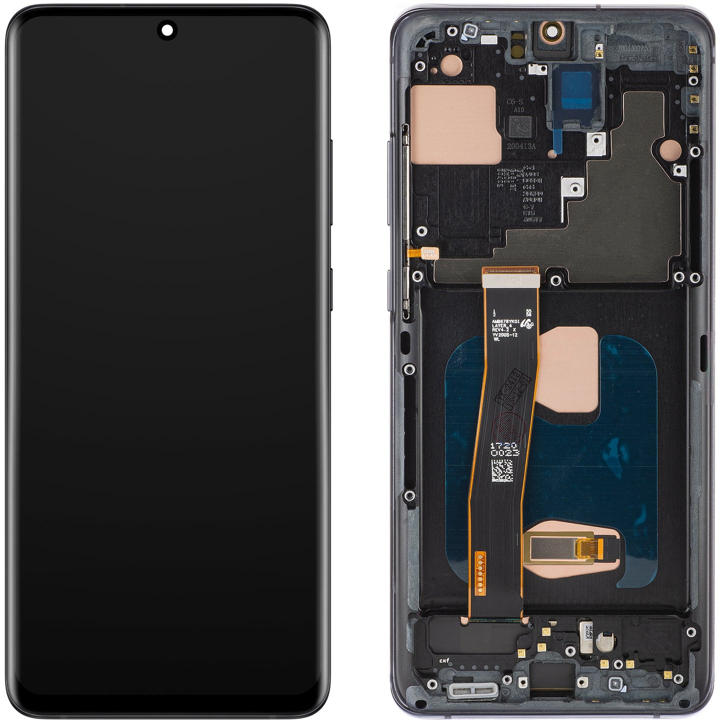 Display con Touchscreen MP compatible con Samsung Galaxy S20 Ultra G988, con Marco, Versión OLED, Negro