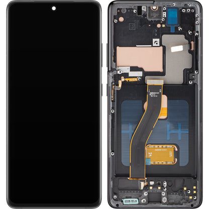 Pantalla con Touchscreen MP compatible con Samsung Galaxy S21 Ultra 5G G998, con Marco, Versión OLED, Negro