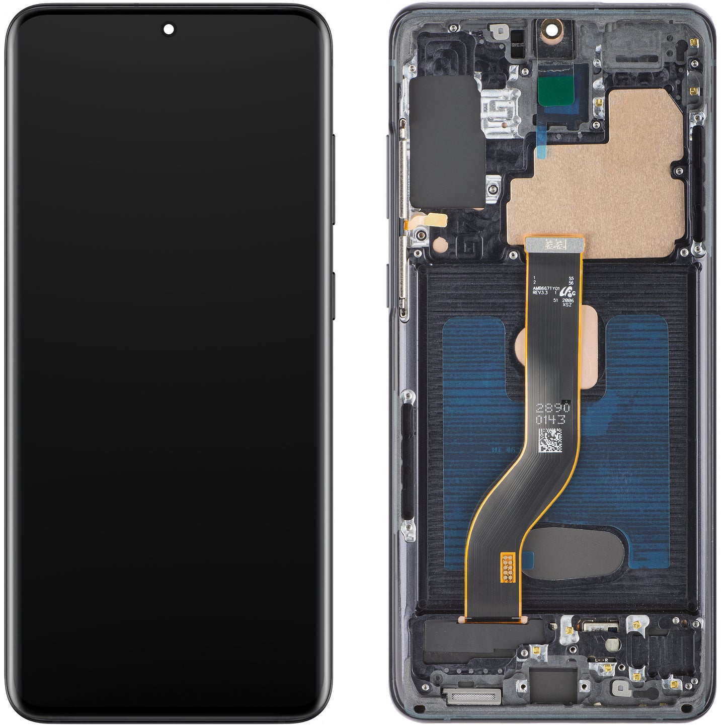 Display con Touchscreen MP compatible con Samsung Galaxy S20+ G985, con Marco, Versión OLED, Negro