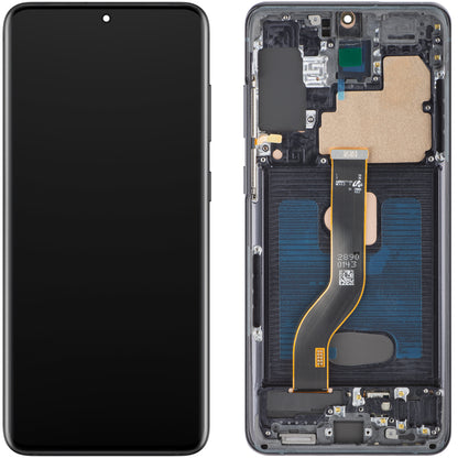 Display con Touchscreen MP compatible con Samsung Galaxy S20+ G985, con Marco, Versión OLED, Negro