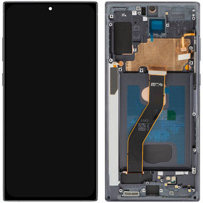 Display con Pantalla Táctil MP compatible con Samsung Galaxy Note 10+ N975, con Marco, Versión OLED, Negro