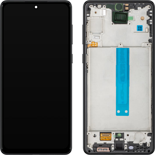 Display con Touchscreen MP compatible con Samsung Galaxy A73 5G A736, con Marco, Negro