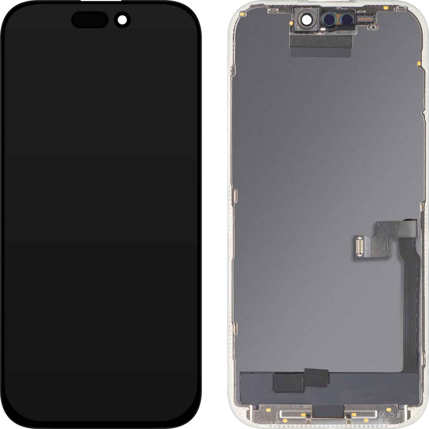 Pantalla con Touchscreen MP compatible con Apple iPhone 16 Pro, con Marco, Versión OLED FHD Diagnóstico, Negro