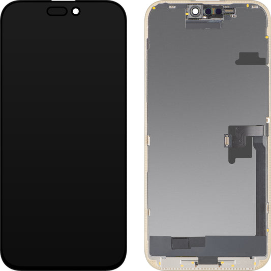 Pantalla con Touchscreen MP compatible con Apple iPhone 16 Pro Max, con Marco, Versión OLED FHD Diagnóstico, Negro