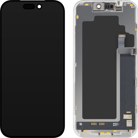 Pantalla con Touchscreen MP compatible con Apple iPhone 17 Pro, con Marco, Versión Soft OLED FHD 120Hz IC Movible, Negro