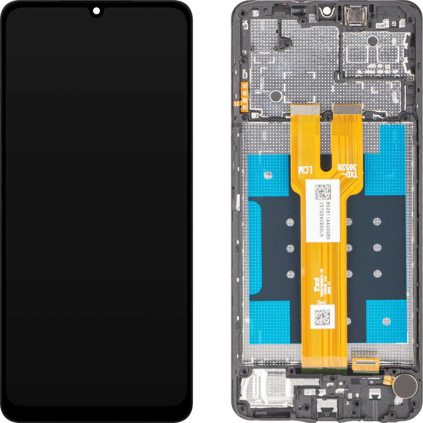 Pantalla con pantalla táctil MP compatible con Samsung Galaxy A06 5G A066, con marco, negro