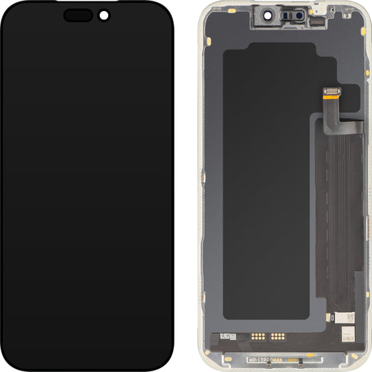 Pantalla con Touchscreen MP compatible con Apple iPhone 17 Pro Max, con Marco, Versión Soft OLED FHD Diagnóstico, Negro