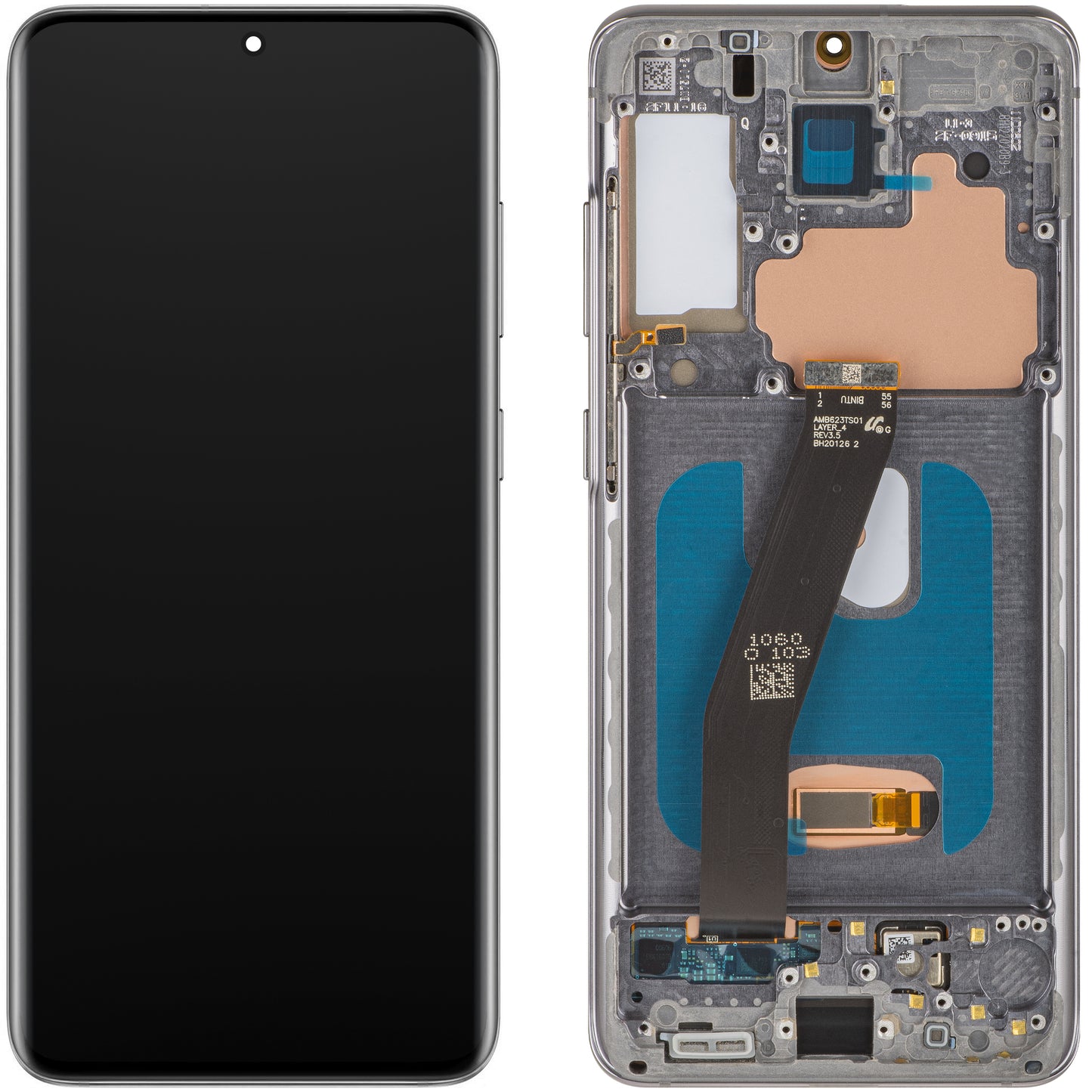 Pantalla con pantalla táctil MP compatible con Samsung Galaxy S20 5G G981 / S20 G980, con marco, versión OLED, negro