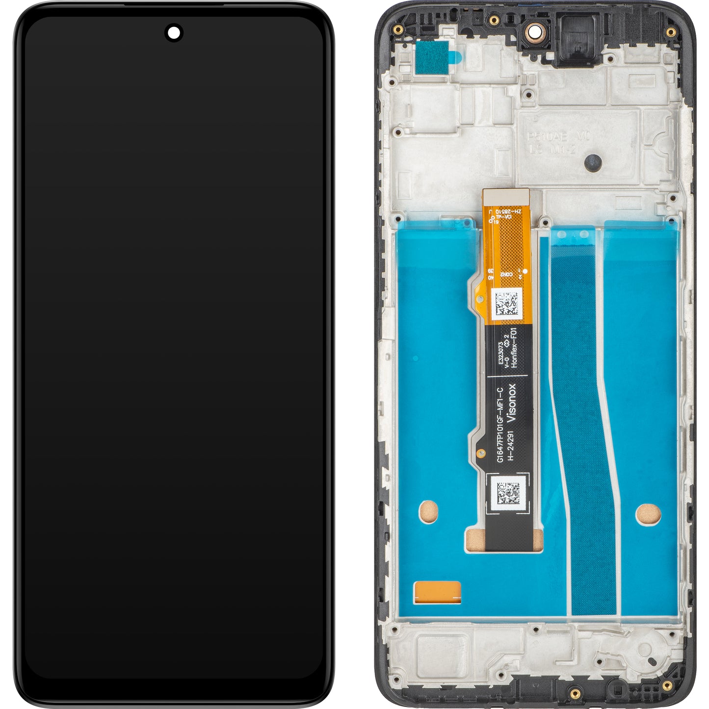 Pantalla con pantalla táctil MP compatible con Motorola Moto G42, con marco, negro