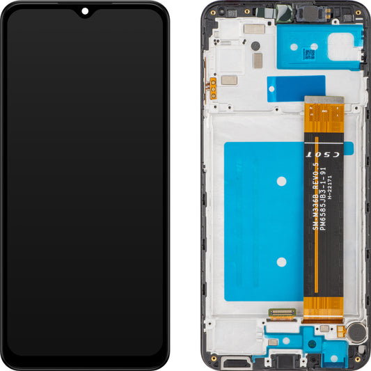 Pantalla con Touchscreen MP compatible con Samsung Galaxy A23 A235, con Marco, Negro, Reacondicionado