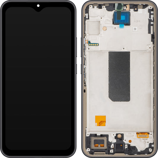 Pantalla con Touchscreen MP compatible con Samsung Galaxy A34 A346, con Marco, Negro (Grafito), Reacondicionado