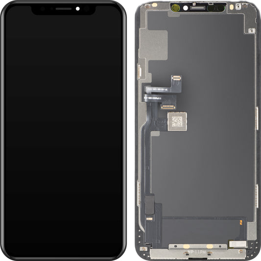 Pantalla con Touchscreen MP compatible con Apple iPhone 11 Pro Max, con Marco, Versión OLED FHD IC Movable, Negro, Reacondicionado