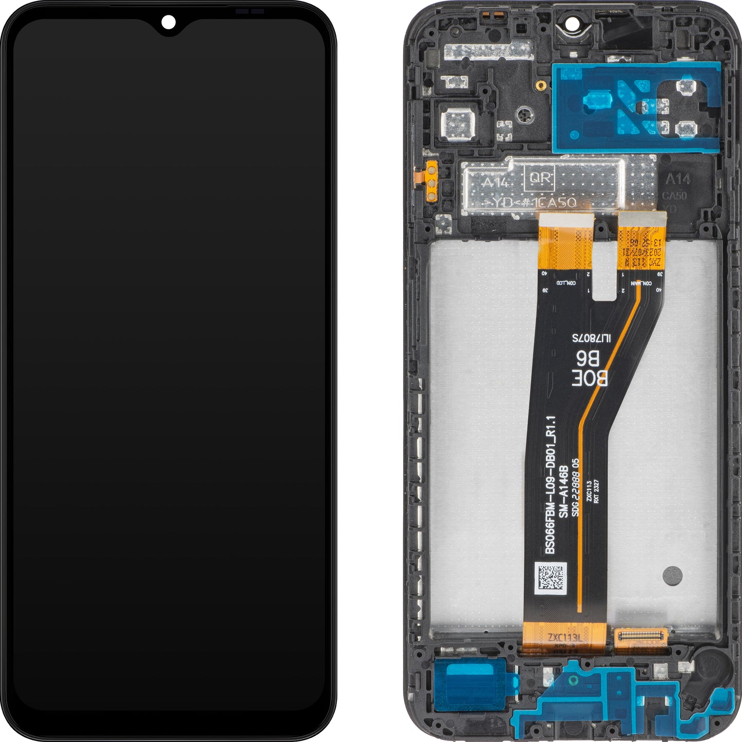 Pantalla táctil MP compatible con Samsung Galaxy A14 A145, con marco, versión no europea, negro 