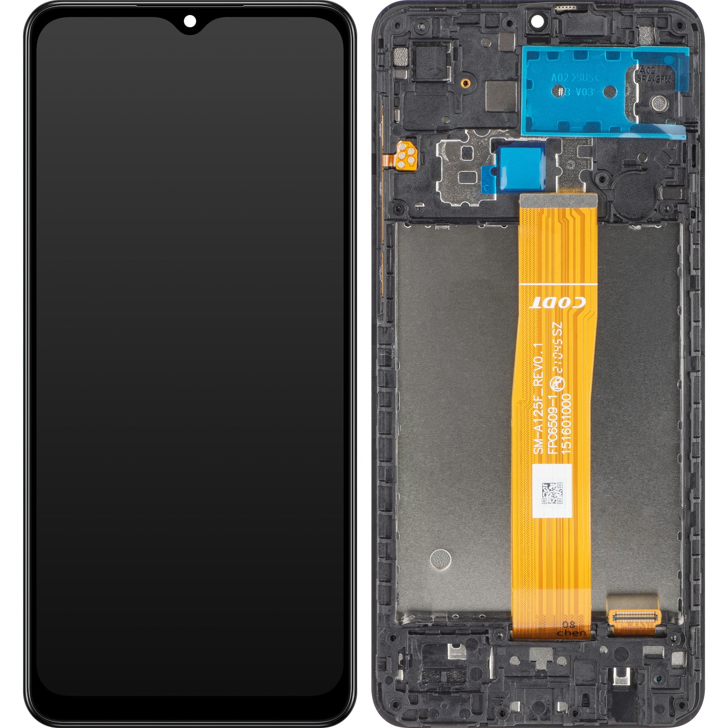 Pantalla táctil MP compatible con Samsung Galaxy A02 A022, con marco, negro 