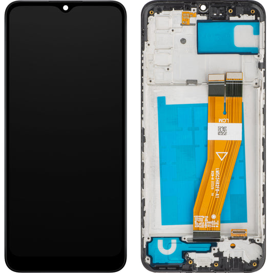 Pantalla táctil MP compatible con Samsung Galaxy A02s A025F, con marco, negro 