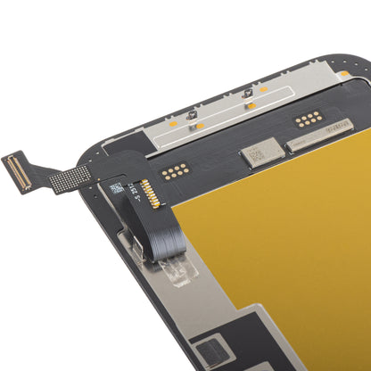 Pantalla con Touchscreen MP compatible con Apple iPhone 15 Plus, con Marco, Versión Soft OLED FHD IC Movable, Negro