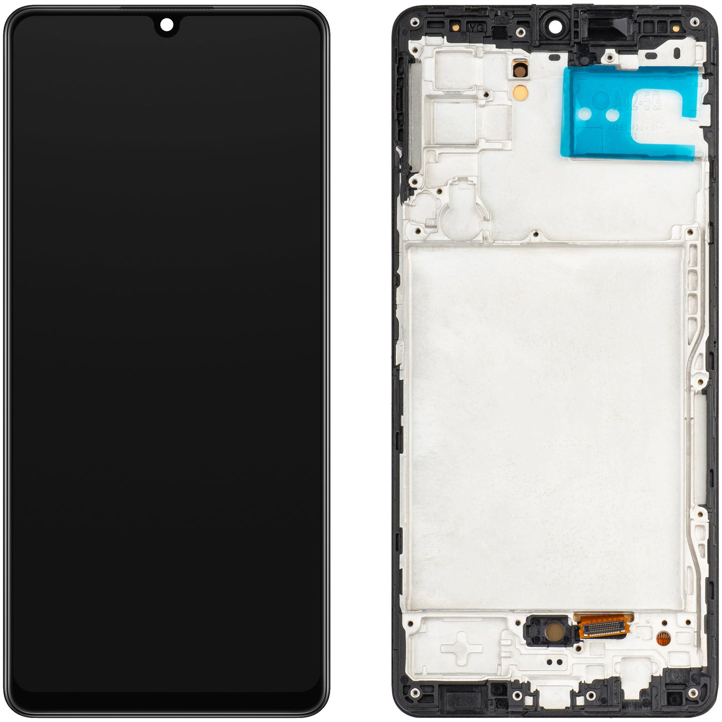 Pantalla táctil MP compatible con Samsung Galaxy A42 5G A426, con marco, versión OLED, negro 