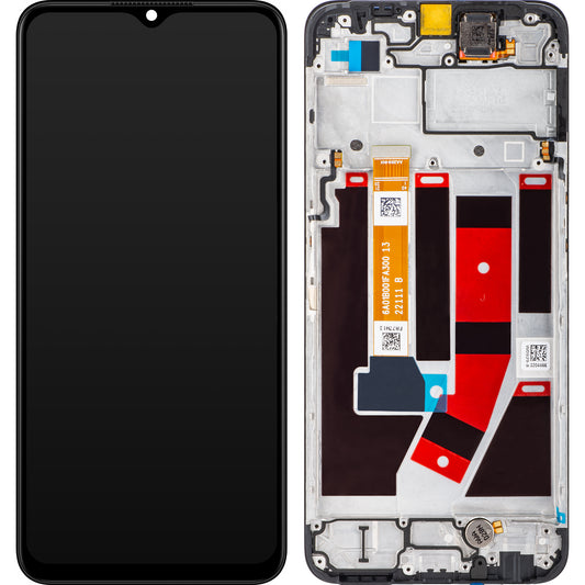 Display con pantalla táctil Oppo A77 4G / A57s / Oneplus Nord N20 SE, con marco, negro, Service Pack 4130254