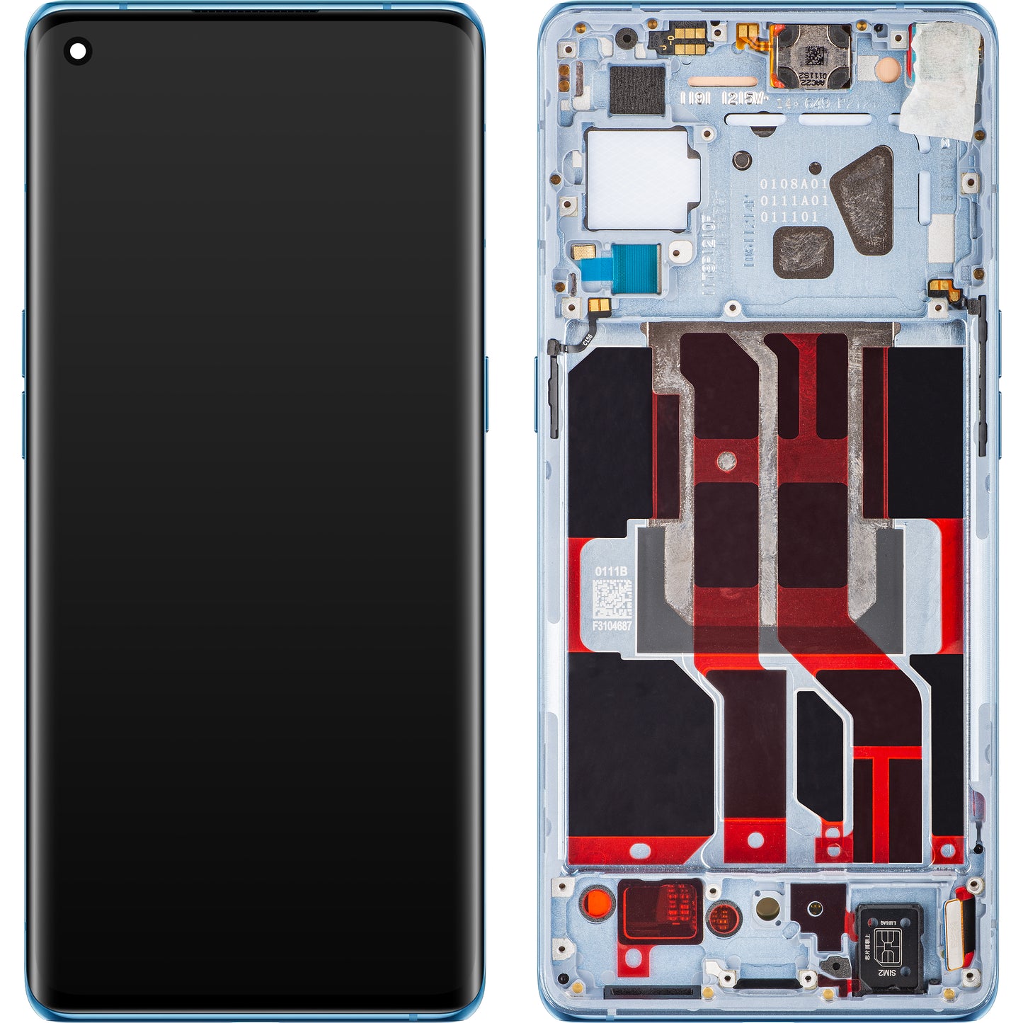 Pantalla táctil Oppo Reno6 Pro 5G (Snapdragon) / Reno6 Pro+ 5G, con marco, Azul (Arctic Sky), Service Pack 4907527