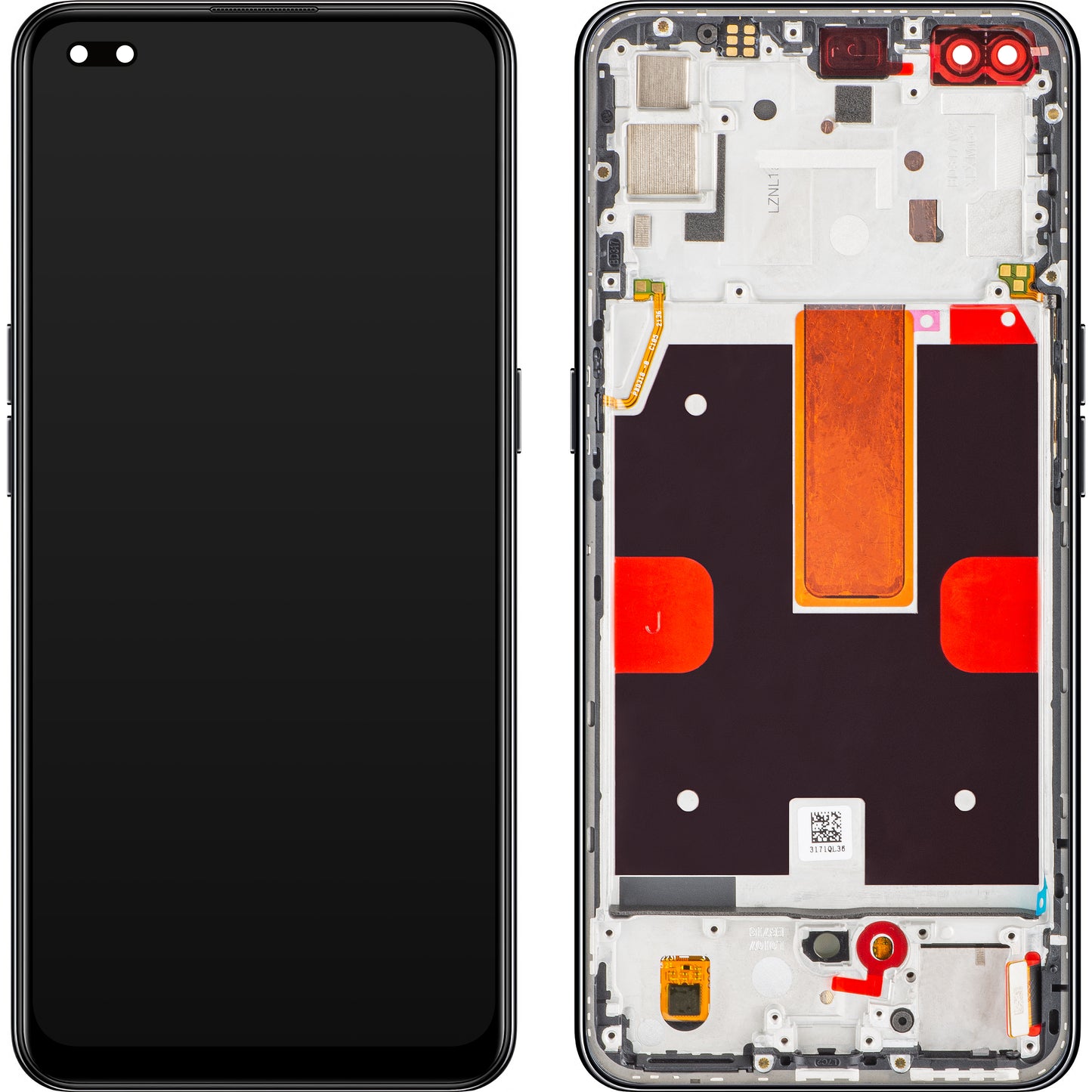 Display con pantalla táctil Oppo Reno4 5G, con marco, negro espacial, Service Pack 4904705