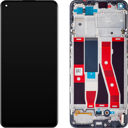 Display con pantalla táctil Oppo Reno5 F / A94 / F19 Pro / Reno5 Lite, con marco, negro, Service Pack 4906763