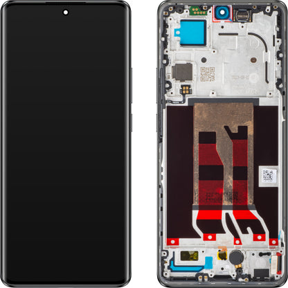 Oppo Reno10 Pro Pantalla Táctil con Marco, Negro (Gris Plateado), Service Pack 621029000057 