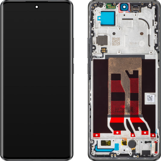 Oppo Reno10 Pro Pantalla Táctil con Marco, Negro (Gris Plateado), Service Pack 621029000057 