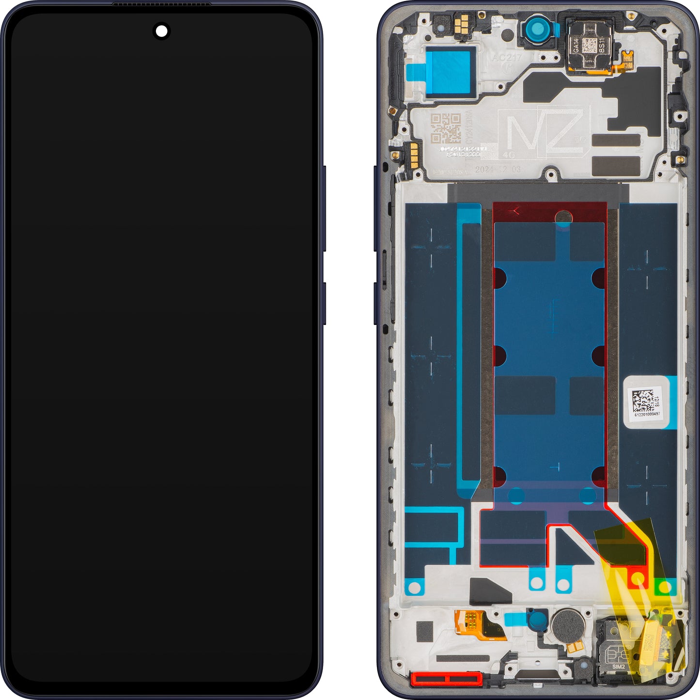 Pantalla con Touchscreen Oppo Reno13 FS 5G / Reno13 F, con Marco, Azul (Luminous Blue), Service Pack 621029000452