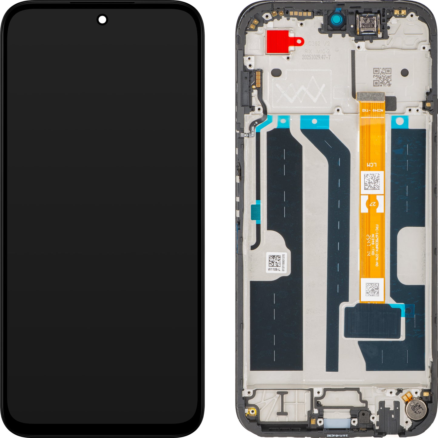 Pantalla con Touchscreen Oppo A6k, con Marco, Negro, Service Pack 621029000842
