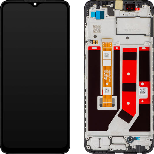 Pantalla con pantalla táctil Oppo A18 / A38, con marco, negro, reacondicionado 621029000099