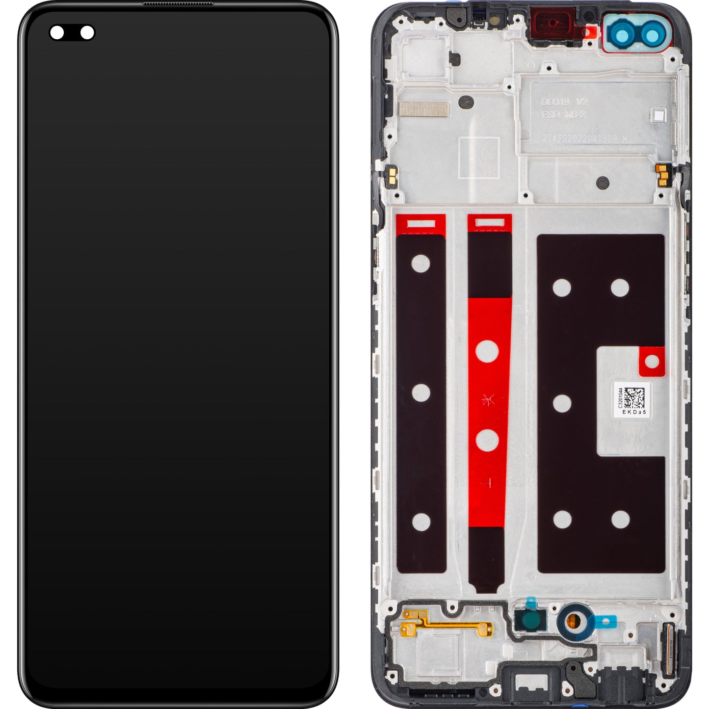 Pantalla táctil Oppo Reno4 Lite, con marco, negro, Service Pack 4904988