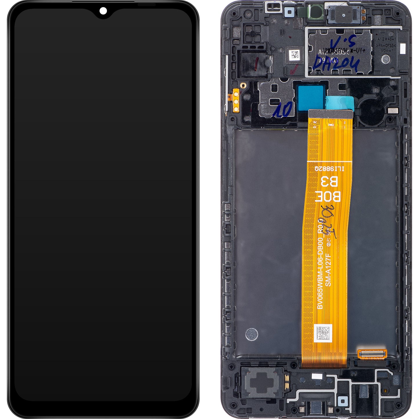 Pantalla con pantalla táctil Samsung Galaxy A12 Nacho A127, con marco, negro, reacondicionado GH82-26486A