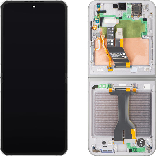Pantalla con Touchscreen Samsung Galaxy Z Flip6 F741, con Marco, Sub Inner, Plateado (Silver Shadow), Paquete de Servicio GH82-35013A